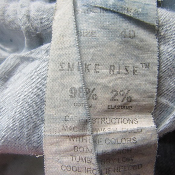 Smoke Rise Shorts Mens 40 Blue Distressed Patchwork Paint Splatter Denim Frayed - Picture 4 of 13